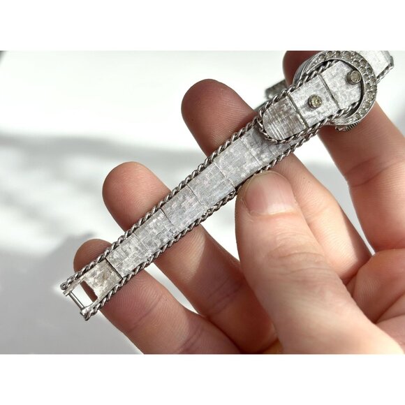 Beacon Hill Silver Belt Buckle Locket Ladies Vintage Wristwatch - 17mm - WORKS! - Picture 5 of 14